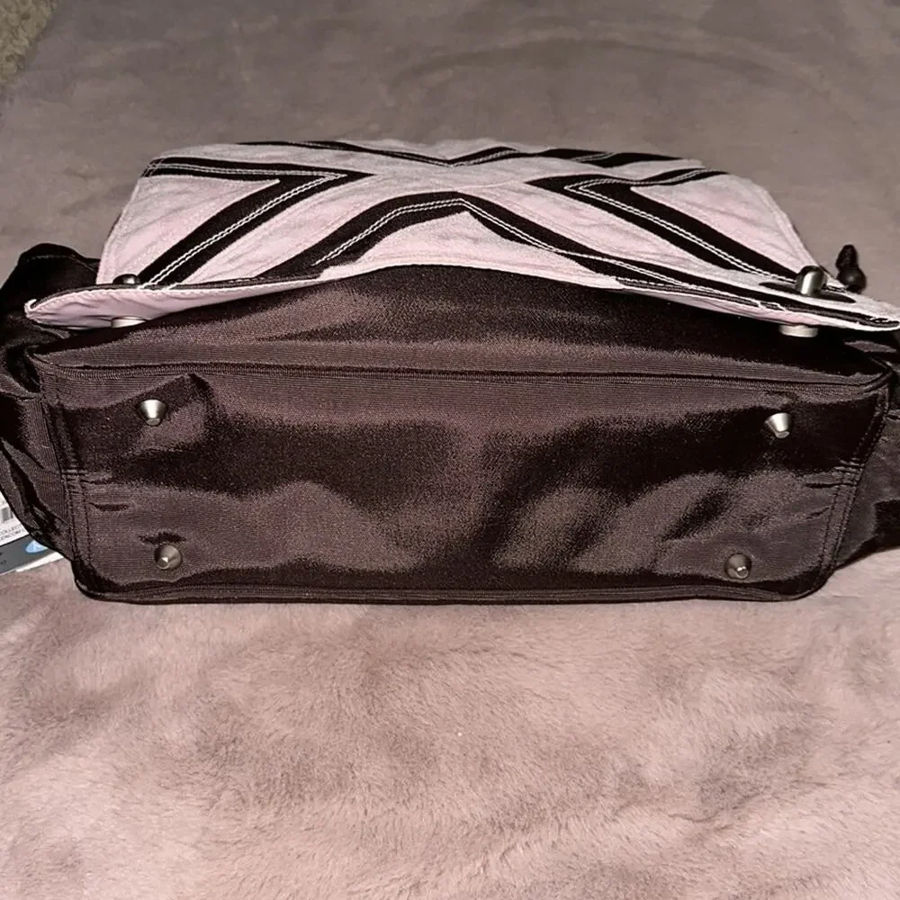 NWT Kalencom Silver Spoon Hannah's Messenger Diaper Bag Pink and Brown